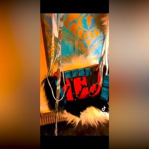 Crossbody leather fur bag